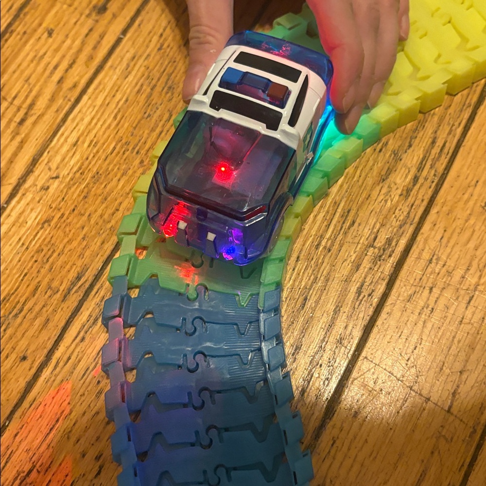 Vibrant Multi-Color Track Set with Light-Up Car - Picture 5 of 6